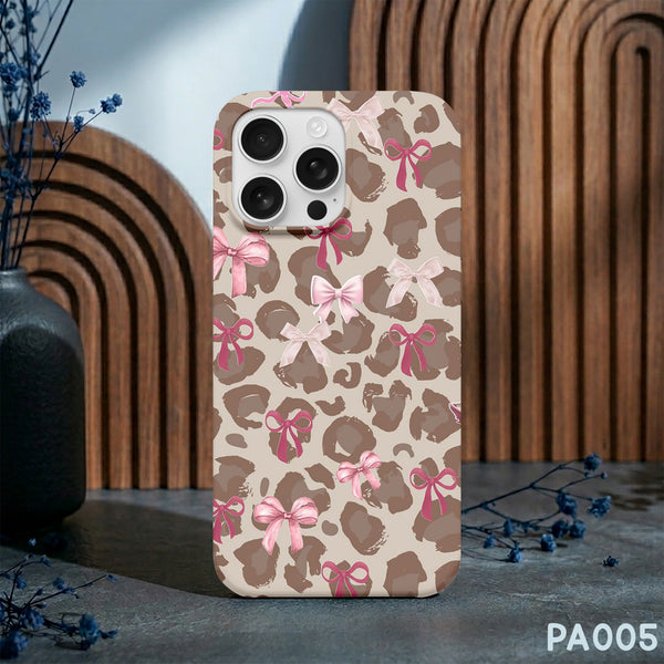 PA005 - Leopard Pink Bow - Aesthetic Mobile Case