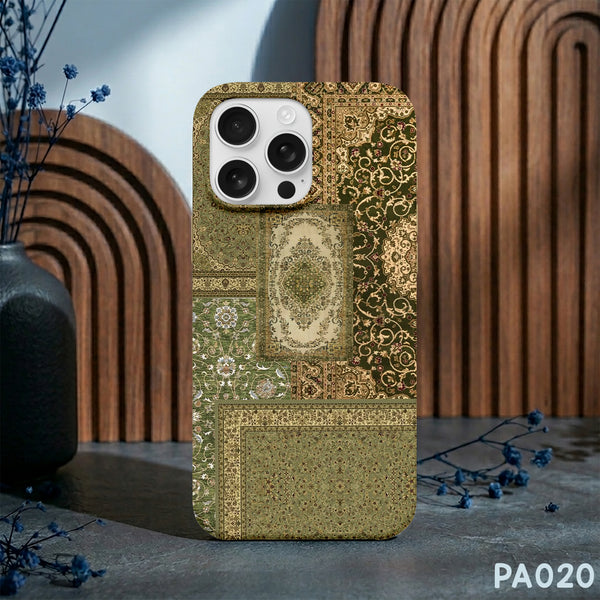 PA020 - Green Gold Aesthetic Patchwork - Persian Phone Case